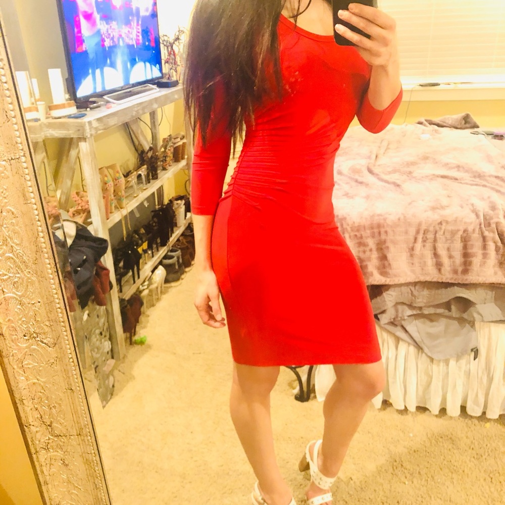 Philosophy red midi dress